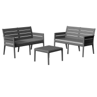 Salotto Panka - antracite - set 4 elementi - Grandsoleil - S7731Y - 8005465973861 - DMwebShop