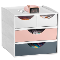Mini Cassettiera MyCube 3-211 Mineral - 2 cassetti piccoli + 2 grandi - 18,6 x 18,5 x 17,5 cm - multicolore - Cep - 1032111681 - 3462159017860 - DMwebShop