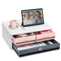 Cassettiera Moov'up 9-021S Mineral con serratura - 2 cassetti piccoli + 1 grande - 37 x 27,45 x 14,6 cm - multicolore - Cep - 1090211681 - 3462159017662 - DMwebShop