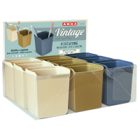 Portapenne Vintage - 8,7 x 7,4 x 10 cm - colori assortiti - display 9 pezzi - Arda - 8111VIN - 8003438032416 - DMwebShop