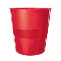 Cestino gettacarte WOW - altezza 32,4 cm - Ø 29 cm - 15 lt - rosso - Leitz - 52781026 - 4002432135219 - DMwebShop