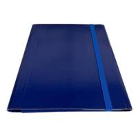 Cartella con elastico piatto dorso variabile blu - 7639