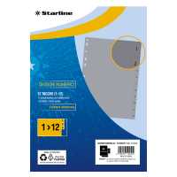 Divisori numerici 12 tacche - A4 - PP - grigio - Starline - 2000013C5-STL - 8025133129109 - DMwebShop