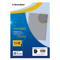 Divisori numerici 12 tacche - A4 Maxi - PP - grigio - Starline - 2000017C5-STL - 8025133129123 - DMwebShop