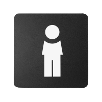 Pittogramma adesivo - toilette uomo - 16 x 16 cm - PVC - nero-bianco - Stilcasa - PR1-U - 8033630015405 - DMwebShop