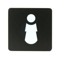 Pittogramma adesivo - toilette donna - 16 x 16 cm - PVC - nero-bianco - Stilcasa - PR2-D - 8033630015191 - DMwebShop