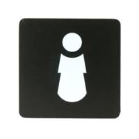 Pittogramma adesivo - toilette donna - 16 x 16 cm - PVC - nero-bianco - Stilcasa - PR2-D - 8033630015191 - DMwebShop