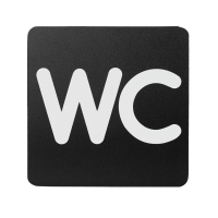 Pittogramma adesivo - WC - 16 x 16 cm - PVC - nero-bianco - Stilcasa - PR10-W - 8033630015276 - DMwebShop