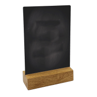 Lavagna da tavolo scrivibile - con base in legno massello - A6 - 10,5 x 15 x 4 cm - nero - Lebez - 81002 - 8007509119099 - DMwebShop