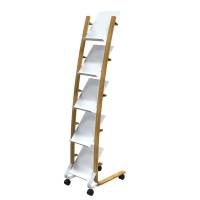 Portariviste da terra - 5 tasche - 34 x 50 x 165 cm - legno-ABS - bianco - Alba - DD5PMW BC - 3129710017829 - DMwebShop