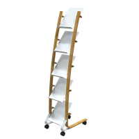 Portariviste da terra - 5 tasche - 34 x 50 x 165 cm - legno-ABS - bianco - Alba - DD5PMW BC - 3129710017829 - DMwebShop