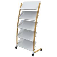 Portariviste da terra - 5 tasche - 36 x 86 x 165 cm - legno-ABS - bianco - Alba - DD5GMW BC - 3129710017836 - DMwebShop