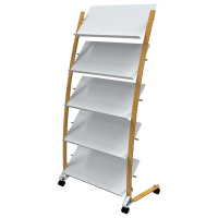 Portariviste da terra - 5 tasche - 36 x 86 x 165 cm - legno-ABS - bianco - Alba - DD5GMW BC - 3129710017836 - DMwebShop