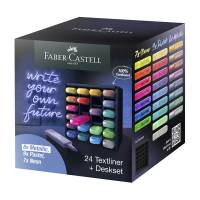 Evidenziatore Textliner 46 - punta a scalpello - tratto 1,0-3,0-5,0 mm - colori assortiti - deskset 24 pezzi - Faber Castell - 254602 - 4005402546022 - DMwebShop