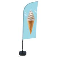 Bandiera a vela GELATO - con base riempibile - 89 x 240 cm - Studio T - BFAW310-WT21-I131ECO - DMwebShop