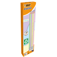 Matita Evolution Pastel - gradazione HB - con gommino - colori assortiti - conf. 12 pezzi - Bic - 518306 - 3086123744936 - DMwebShop