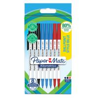Penna sfera con cappuccio Kilometrico Recycled - punta 1 mm - colori assortiti - conf. 8 pezzi - Papermate - 2187680 - 3026981876806 - DMwebShop