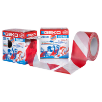 Nastro segnaletico Signal - 70 mm x 200 mt - bianco-rosso - Geko - 200/25 - 8014846092060 - DMwebShop