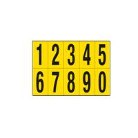 Numeri adesivi da 0 a 9 - in PVC - 70 x 124 mm - 10 etichette per foglio - 1 foglio - nero-giallo - Cartelli Segnalatori - 906.09 - 8400906101818 - DMwebShop