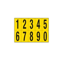 Numeri adesivi da 0 a 9 - in PVC - 70 x 124 mm - 10 etichette per foglio - 1 foglio - nero-giallo - Cartelli Segnalatori - 906.09 - 8400906101818 - DMwebShop