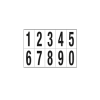 Numeri adesivi da 0 a 9 - in PVC - 70 x 124 mm - 10 etichette per foglio - 1 foglio - nero-bianco - Cartelli Segnalatori - 936.09 - DMwebShop