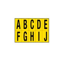 Lettere adesive da A a J - in PVC - 56 x 99 mm - 10 etichette per foglio - 1 foglio - nero-giallo - Cartelli Segnalatori - 905AJ - 8409051101827 - DMwebShop