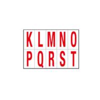 Lettere adesive da K a T - in PVC - 56 x 99 mm - 10 etichette per foglio - 1 foglio - rosso-bianco - Cartelli Segnalatori - 915KT - 8409152101825 - DMwebShop