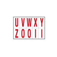 Lettere adesive da U a Z - in PVC - 56 x 99 mm - 10 etichette per foglio - 1 foglio - rosso-bianco - Cartelli Segnalatori - 915UZ - DMwebShop
