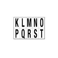 Lettere adesive da K a T - in PVC - 56 x 99 mm - 10 etichette per foglio - 1 foglio - nero-bianco - Cartelli Segnalatori - 935KT - 8409352101830 - DMwebShop