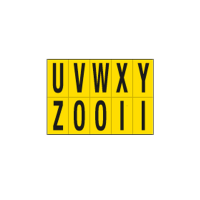 Lettere adesive da U a Z - in PVC - 70 x 124 mm - 10 etichette per foglio - 1 foglio - nero-giallo - Cartelli Segnalatori - 906UZ - 8409063101839 - DMwebShop