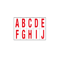 Lettere adesive da A a J - in PVC - 70 x 124 mm - 10 etichette per foglio - 1 foglio - rosso-bianco - Cartelli Segnalatori - 916AJ - 8409161101830 - DMwebShop