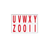 Lettere adesive da U a Z - in PVC - 70 x 124 mm - 10 etichette per foglio - 1 foglio - rosso-bianco - Cartelli Segnalatori - 916UZ - 8409163101838 - DMwebShop