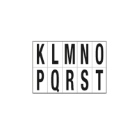 Lettere adesive da K a T - in PVC - 70 x 124 mm - 10 etichette per foglio - 1 foglio - nero-bianco - Cartelli Segnalatori - 936KT - DMwebShop