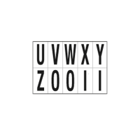 Lettere adesive da U a Z - in PVC - 70 x 124 mm - 10 etichette per foglio - 1 foglio - nero-bianco - Cartelli Segnalatori - 936UZ - DMwebShop