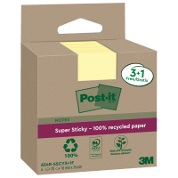 Blocco foglietti SuperSticky Green - 654R-SSCY3+1 - 76 x 76 mm - carta riciclata - giallo Canary - 70 fogli - conf. 4 blocchi - Post-it - 7100285105 - 4064035060190 - DMwebShop