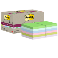 Blocco foglietti SuperSticky Green - 622R-SS12COL - 47,6 x 47,6 mm - riciclata - colori pastello - 70 fogli - conf. 12 blocchi - 7100284780 - 4064035060060 - DMwebShop