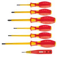 Cacciaviti isolati 1000 V - con cercafase - misure assortite - conf. 7 pezzi - Valex - 1463639 - 8004878693113 - DMwebShop