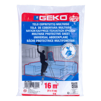 Telo copritutto - 4 x 4 mt - 16 mq - 80-90 gr - HDPE - trasparente - Geko - 100/323 - 8014846003011 - DMwebShop