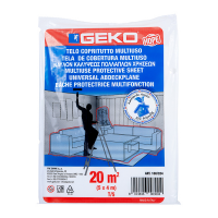 Telo copritutto - 4 x 5 mt - 20 mq - 95-105 gr - HDPE - trasparente - Geko - 100/324 - 8014846003004 - DMwebShop