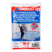 Telo coprituttto - 4 x 4 mt - 16 mq - 230-240 gr - HDPE - trasparente - conf. 3 pezzi - Geko - 100/314 - 8014846002847 - DMwebShop
