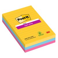 Blocco Super Sticky - 4690-3SS-CARN - a righe - 101 x 152 mm - colori Carnival - 90 fogli - conf. 3 pezzi - Post-it - 7100234250 - 51141998848 - DMwebShop