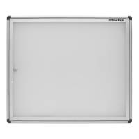 Bacheca per interni con anta battente fondo bianco magnetico 6 fogli A4 - 11866