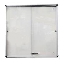 Bacheca per interni con anta scorrevoli fondo bianco magnetico 12 fogli - A4,11864