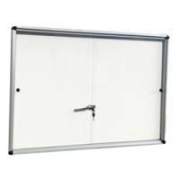 Bacheca per interni con anta scorrevoli fondo bianco magnetico 9 fogli - A4,11865