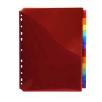 Divisori neutri a 12 tacche PP A4 maxi con portaetichetta colori assortiti - 13850