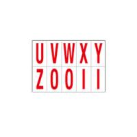 Lettere adesive da U a Z in PVC 70 x 124 mm 10 etichette per foglio 1 foglio rosso bianco - 12497