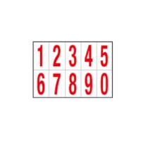 Numeri adesivi da 0 a 9 in PVC 56 x 99 mm 10 etichette per foglio 1 foglio rosso bianco - 12548