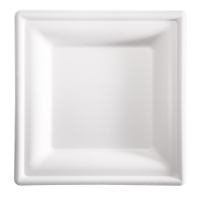 Piatto piano monouso - quadrato - 20 x 20 cm - canna da zucchero - bianco - conf. 50 pezzi - Signor Bio - BPS002BIO50B - 8055715780503 - DMwebShop