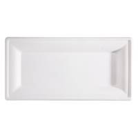 Piatto piano monouso - rettangolare - 26 x 13 cm - canna da zucchero - bianco - conf. 50 pezzi - Signor Bio - BPR001BIO50B - 8055715780442 - DMwebShop