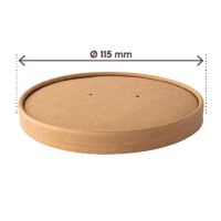 Coperchio per bowl portazuppe monouso - da 780 ml - avana - conf. 25 pezzi - Signor Bio - PBL011BIO25B - 8055715783535 - DMwebShop